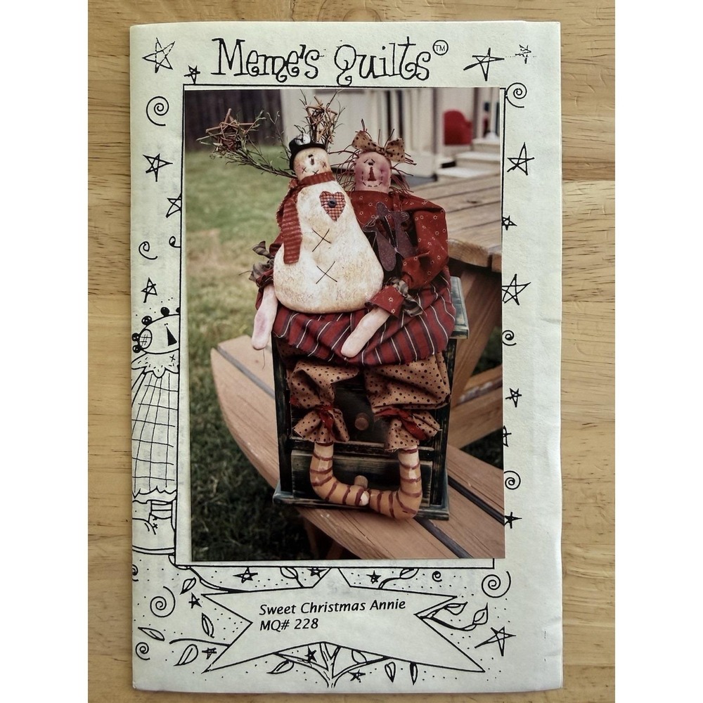 Meme's Quilts SWEET CHRISTMAS ANNIE Craft Doll Pattern Uncut